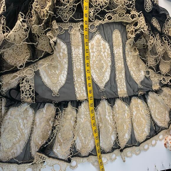 BOSTON PROPER Dress NWT‎ XLarge V-Neckline Smocked High Low Metallic Lace Inset - Picture 16 of 16